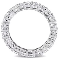 Lab Created Oval Cut Moissanite Eternity Ring 14k White Gold