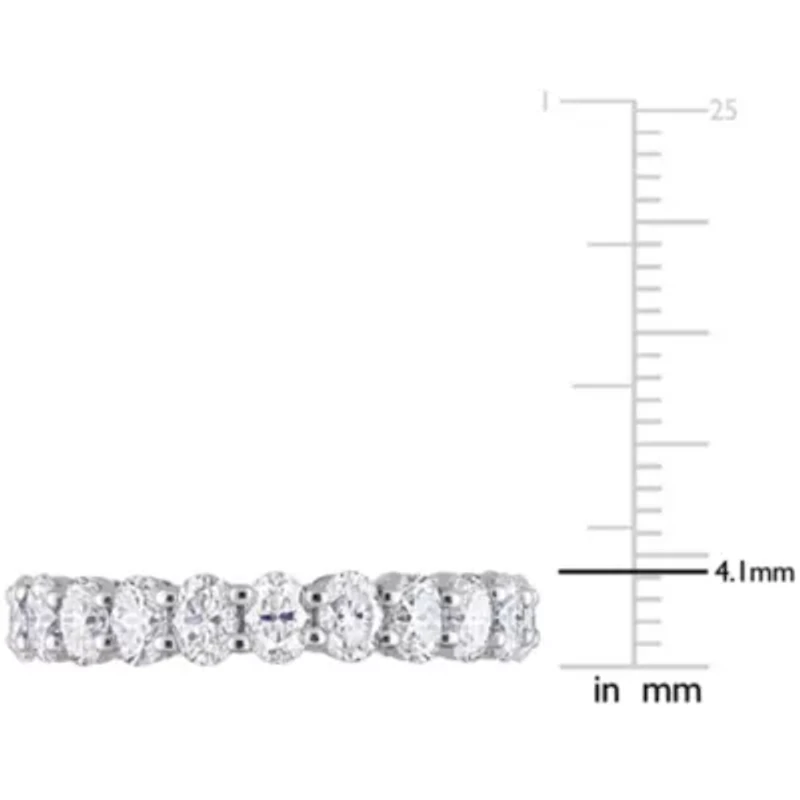 Lab Created Oval Cut Moissanite Eternity Ring 14k White Gold