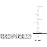 Lab Created Oval Cut Moissanite Eternity Ring 14k White Gold