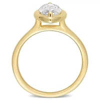 Lab Created Marquise-Shaped Moissanite Engagement Ring 10k Yellow Gold