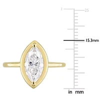 Lab Created Marquise-Shaped Moissanite Engagement Ring 10k Yellow Gold