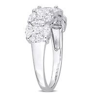 Lab Created Marquise and Princess Cut Moissanite Anniversary Ring Sterling Silver