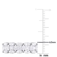 Lab Created Marquise and Princess Cut Moissanite Anniversary Ring Sterling Silver