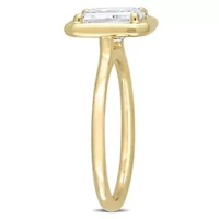 Lab Created Octagon Moissanite Engagement Ring 10k Yellow Gold