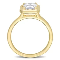 Lab Created Octagon Moissanite Engagement Ring 10k Yellow Gold