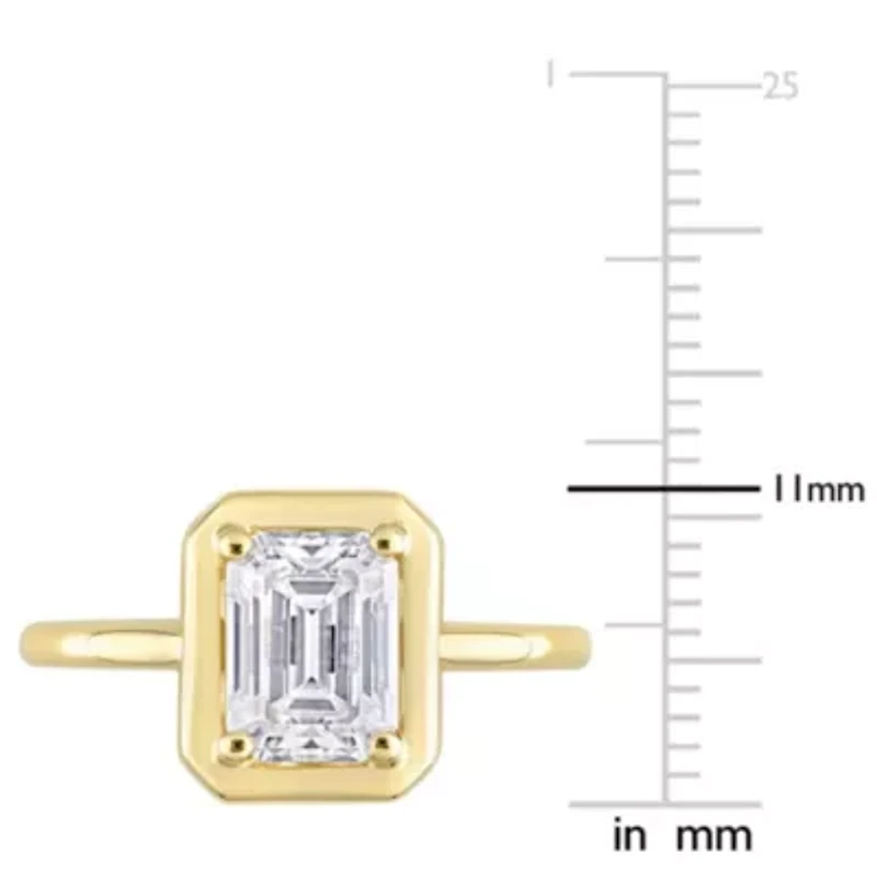 Lab Created Octagon Moissanite Engagement Ring 10k Yellow Gold
