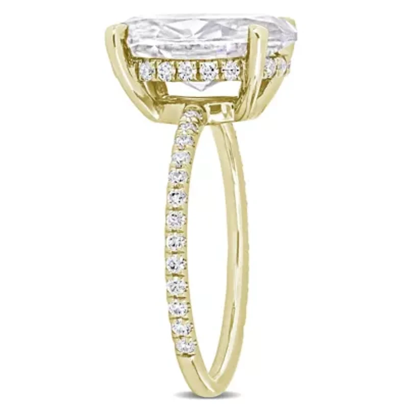 Lab Created White Moissanite Ring 10K Gold