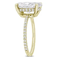 Lab Created White Moissanite Ring 10K Gold