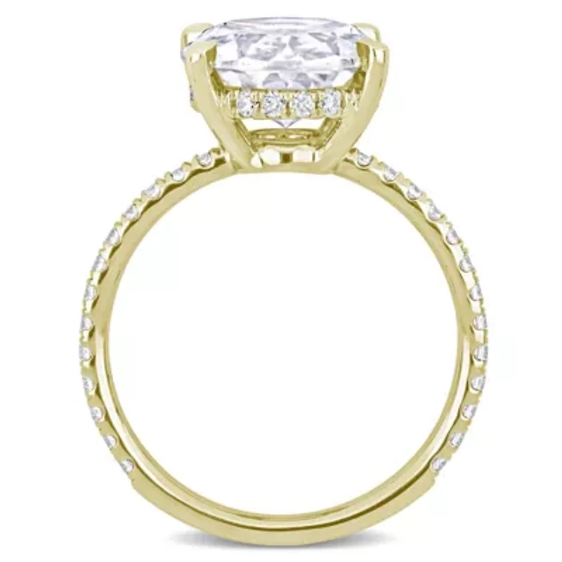 Lab Created White Moissanite Ring 10K Gold