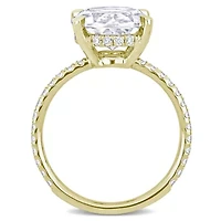 Lab Created White Moissanite Ring 10K Gold