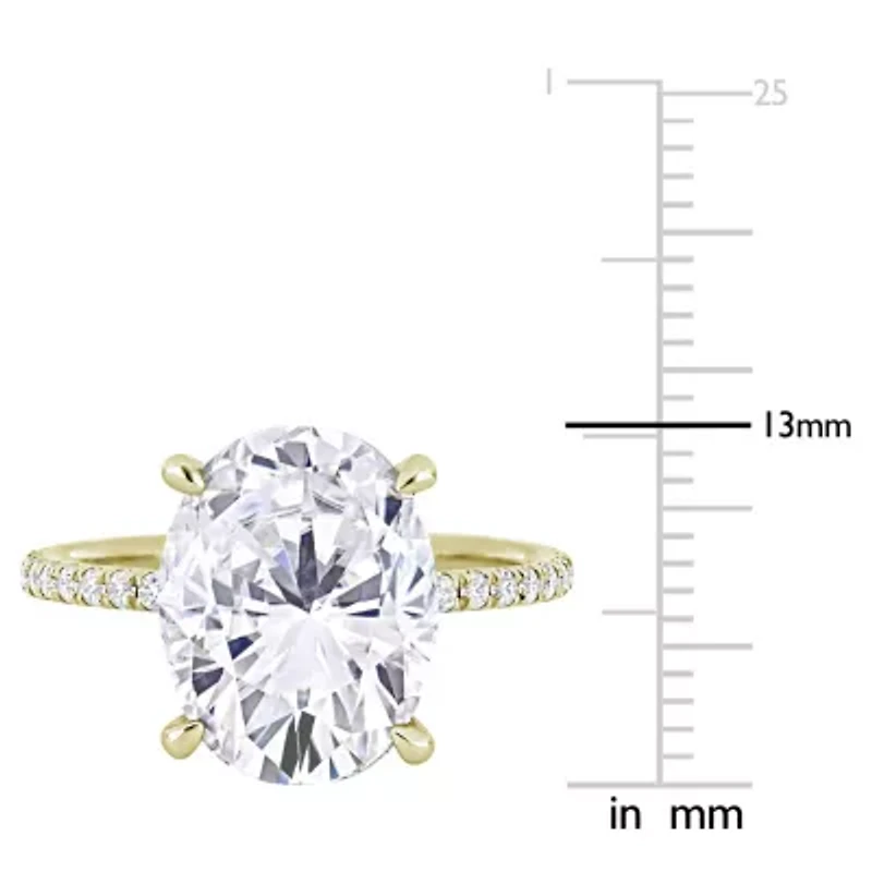 Lab Created White Moissanite Ring 10K Gold