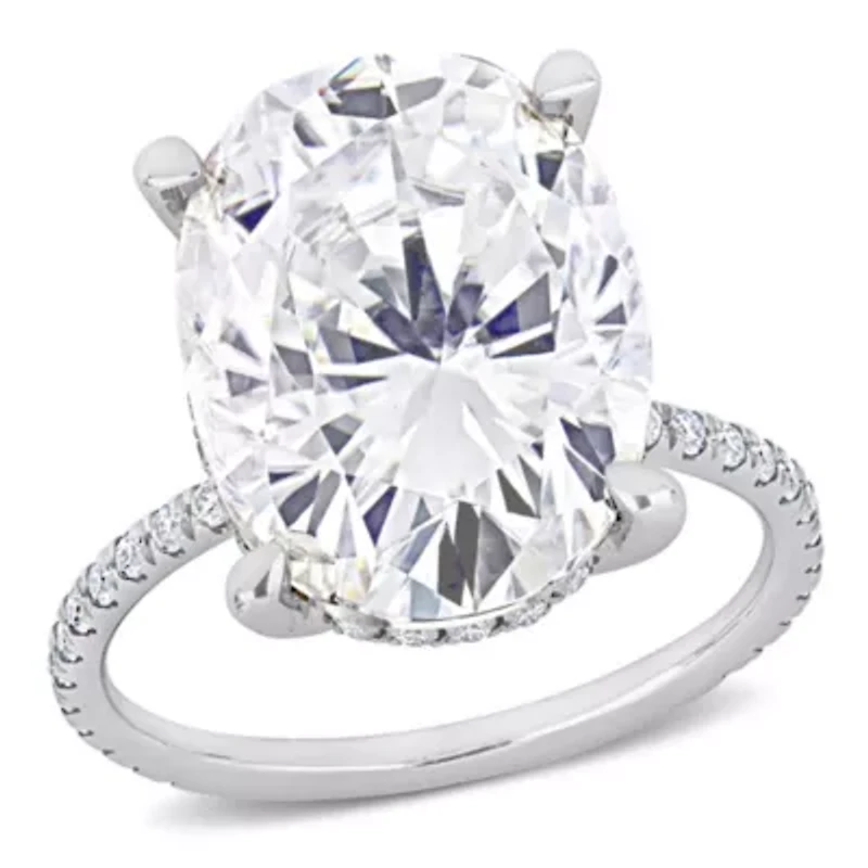 Lab Created Moissanite Engagement Ring 10k Gold