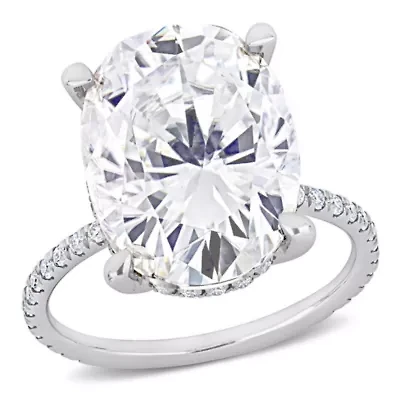 Lab Created Moissanite Engagement Ring 10k Gold