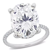 Lab Created Moissanite Engagement Ring 10k Gold