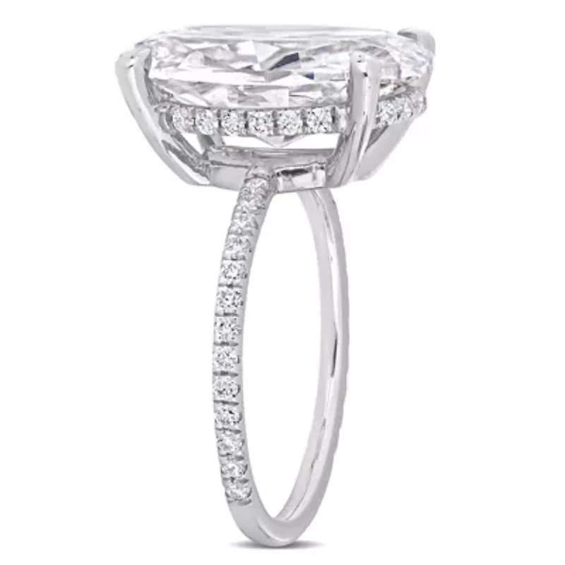 Lab Created Moissanite Engagement Ring 10k Gold