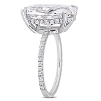 Lab Created Moissanite Engagement Ring 10k Gold