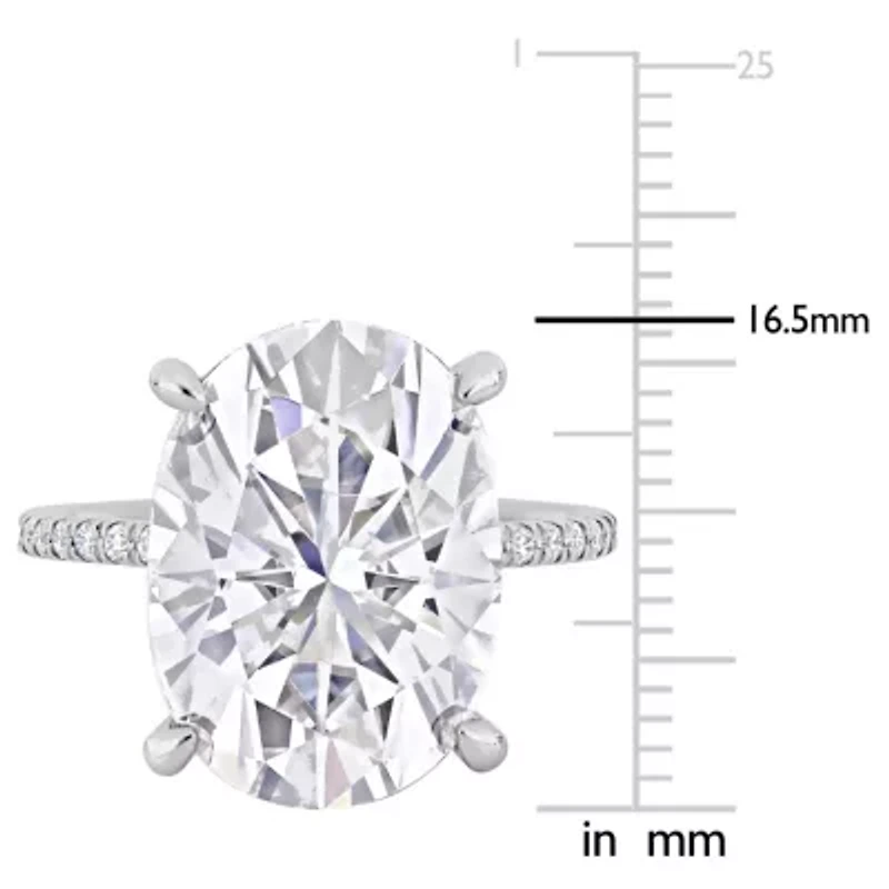 Lab Created Moissanite Engagement Ring 10k Gold