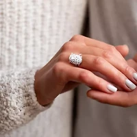 Lab Created Moissanite Engagement Ring 10k Gold