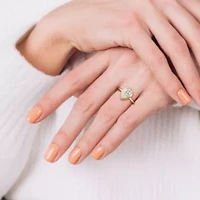Lab Created 2 CT DEW Pear-Shaped Moissanite Engagement Ring 10k Yellow Gold