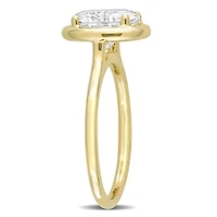Lab Created 2 CT DEW Oval-Shaped Moissanite Engagement Ring 10k Yellow Gold