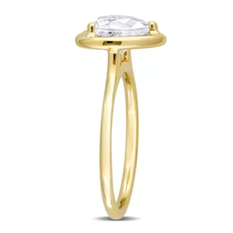Lab Created 2 CT DEW Heart-Shaped Moissanite Engagement Ring 10k Yellow Gold