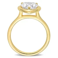 Lab Created 2 CT DEW Heart-Shaped Moissanite Engagement Ring 10k Yellow Gold