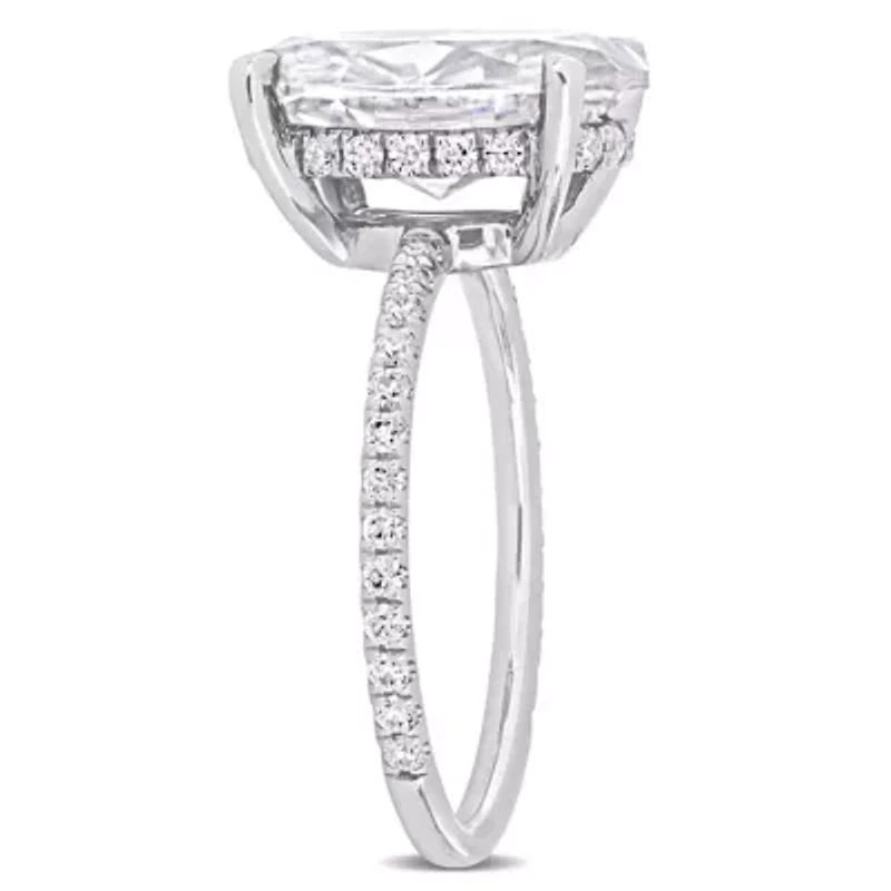 Lab Created Moissanite Engagement Ring 10k White Gold