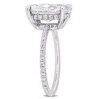 Lab Created Moissanite Engagement Ring 10k White Gold