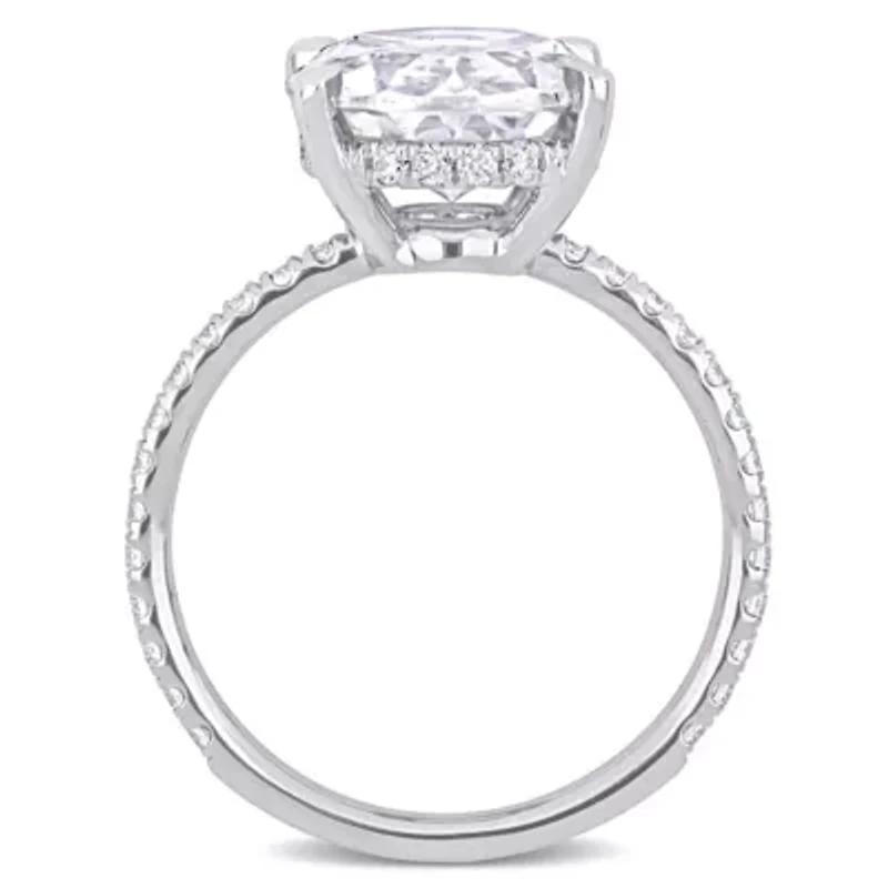 Lab Created Moissanite Engagement Ring 10k White Gold