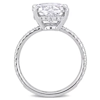 Lab Created Moissanite Engagement Ring 10k White Gold
