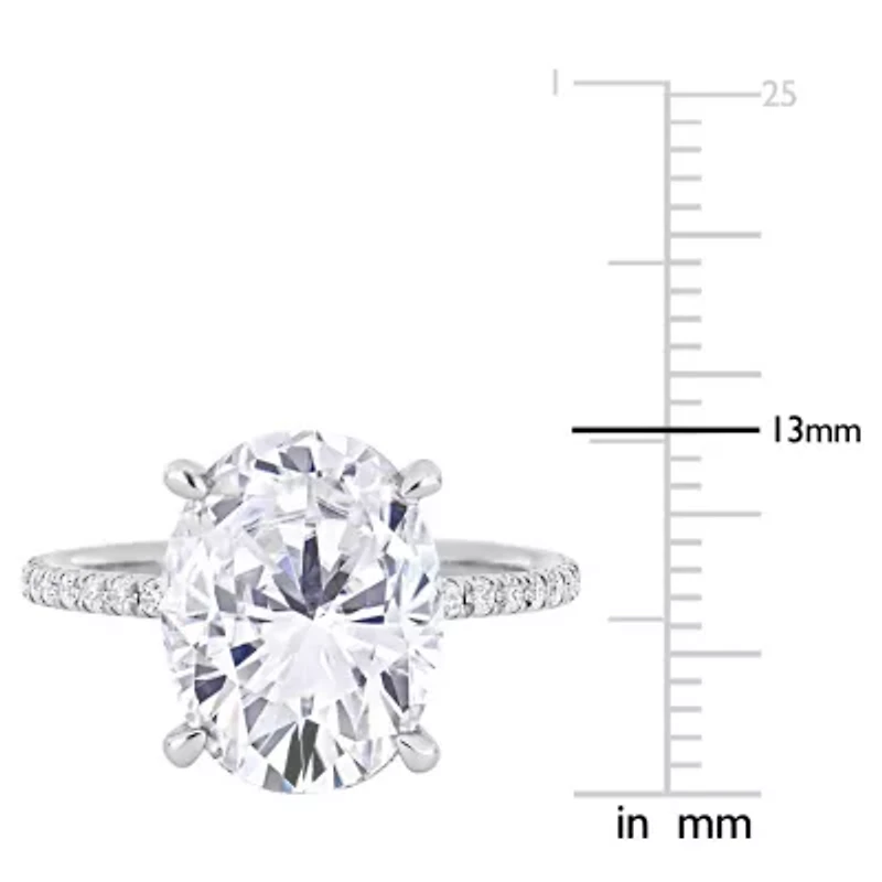 Lab Created Moissanite Engagement Ring 10k White Gold
