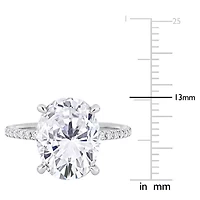 Lab Created Moissanite Engagement Ring 10k White Gold