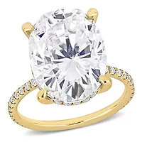 Lab Created Moissanite Engagement Ring 10k Yellow Gold