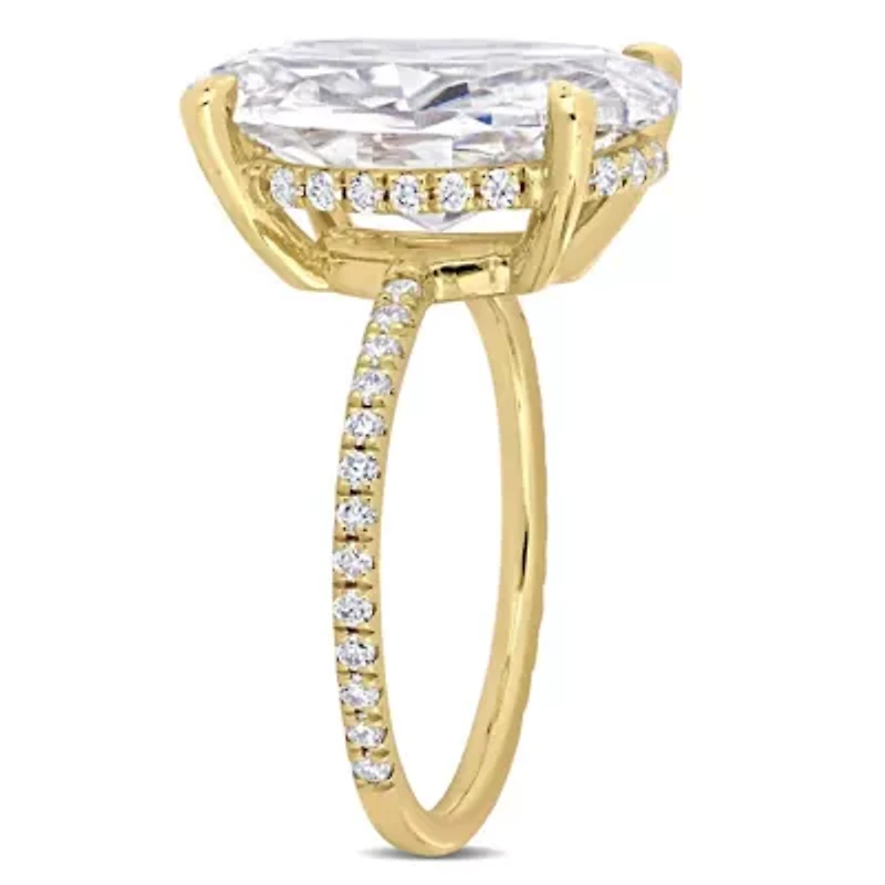 Lab Created Moissanite Engagement Ring 10k Yellow Gold