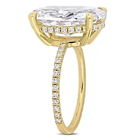 Lab Created Moissanite Engagement Ring 10k Yellow Gold