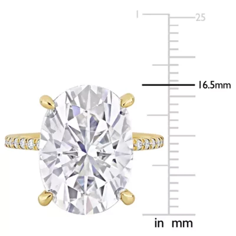 Lab Created Moissanite Engagement Ring 10k Yellow Gold