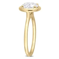 Lab Created Moissanite Engagement Ring 10k Yellow Gold