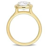 Lab Created Moissanite Engagement Ring 10k Yellow Gold