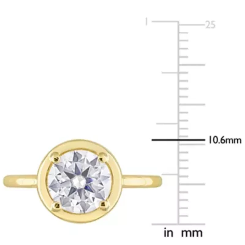Lab Created Moissanite Engagement Ring 10k Yellow Gold