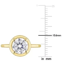 Lab Created Moissanite Engagement Ring 10k Yellow Gold