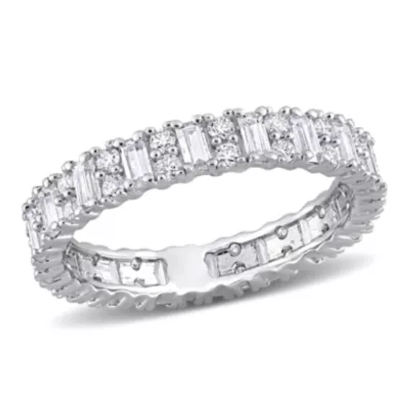 Lab Created Moissanite Eternity Ring Sterling Silver