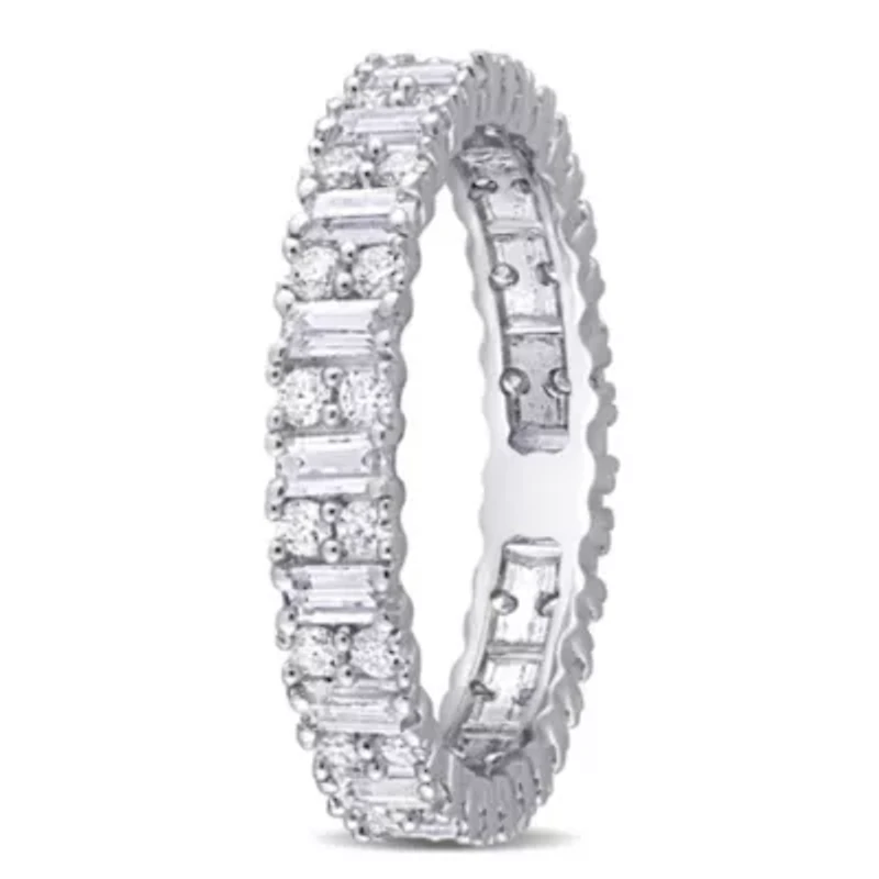 Lab Created Moissanite Eternity Ring Sterling Silver
