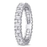 Lab Created Moissanite Eternity Ring Sterling Silver