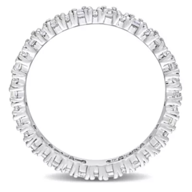 Lab Created Moissanite Eternity Ring Sterling Silver