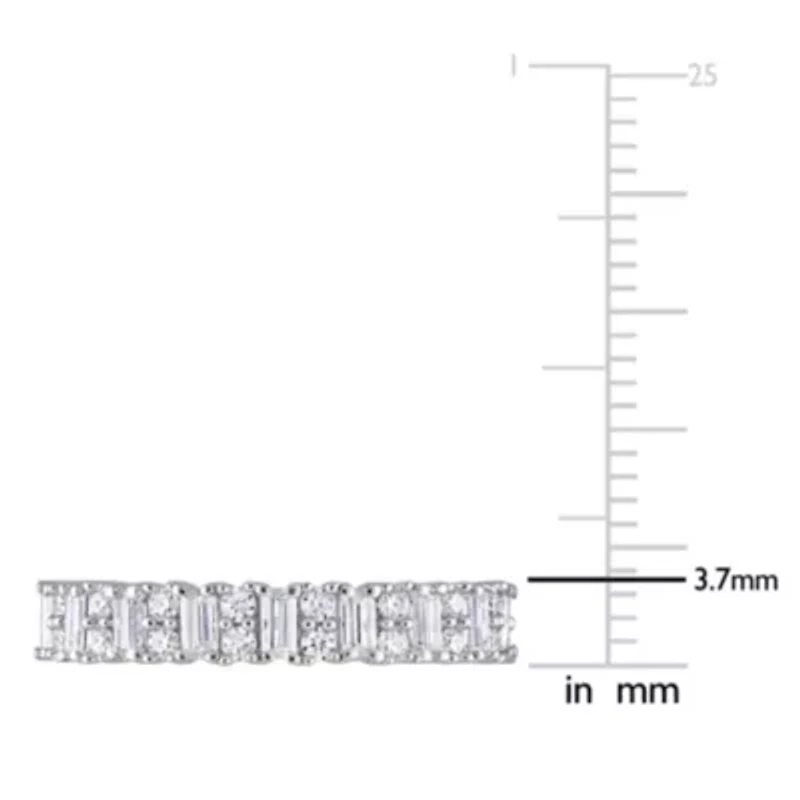 Lab Created Moissanite Eternity Ring Sterling Silver