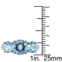 4.38 ct. t.g.w. Sky Blue Topaz 3-Stone Ring Sterling Silver