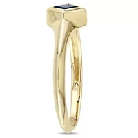 1/2 ct. t.g.w. Blue Sapphire Solitaire Ring 14K Yellow Gold