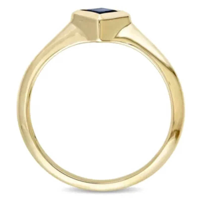 1/2 ct. t.g.w. Blue Sapphire Solitaire Ring 14K Yellow Gold