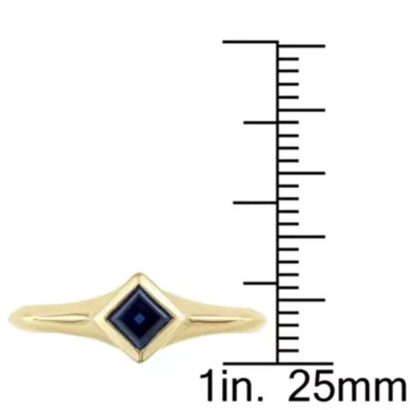 1/2 ct. t.g.w. Blue Sapphire Solitaire Ring 14K Yellow Gold