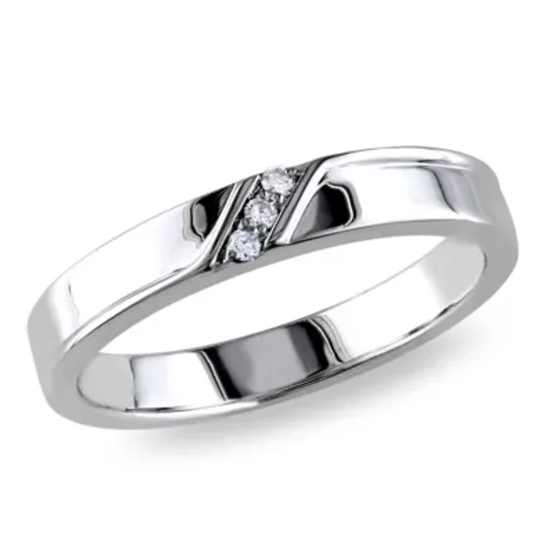 1/10 ct. t.w. Diamond Men's Ring Sterling Silver